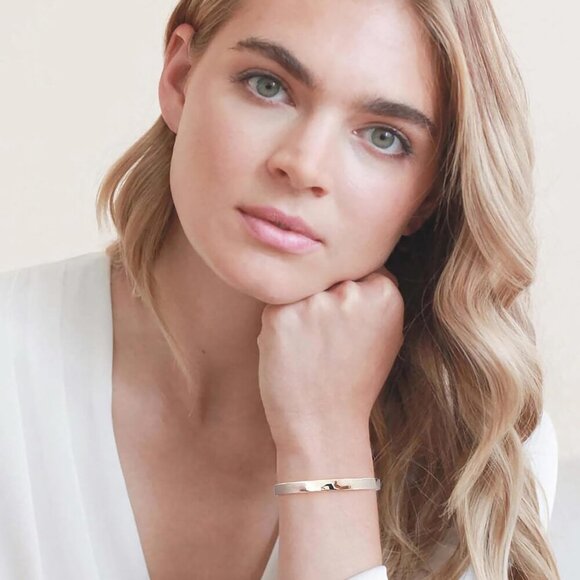 14K Gold Bracelets for Women Adjustable Slider Bracelet Bangle Bracelets for Wom - Picture 2 of 7